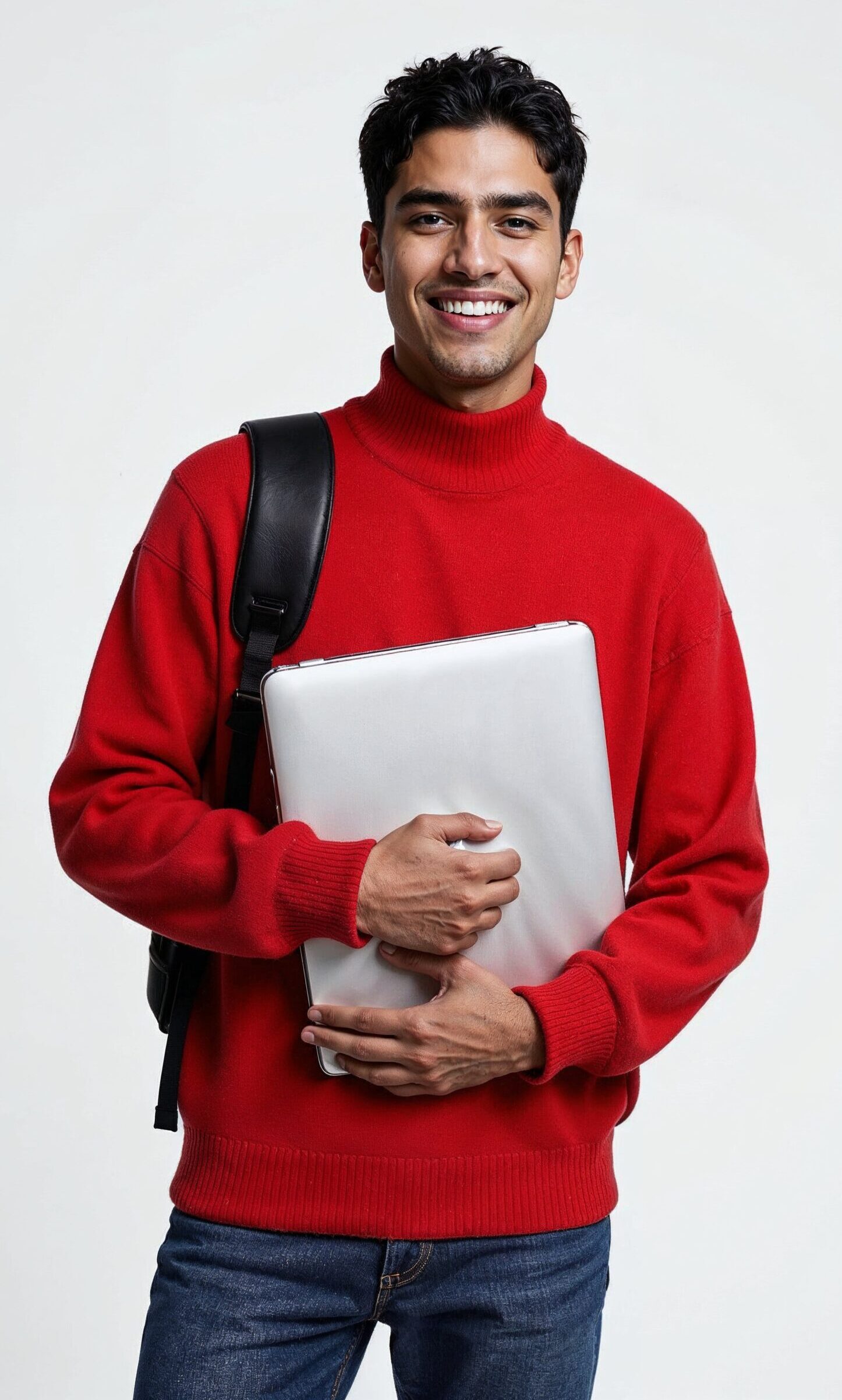 smiling student with laptop